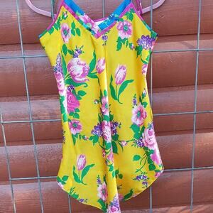 VTG Floral cami camisole lingerie 90s Y2K nighty bright